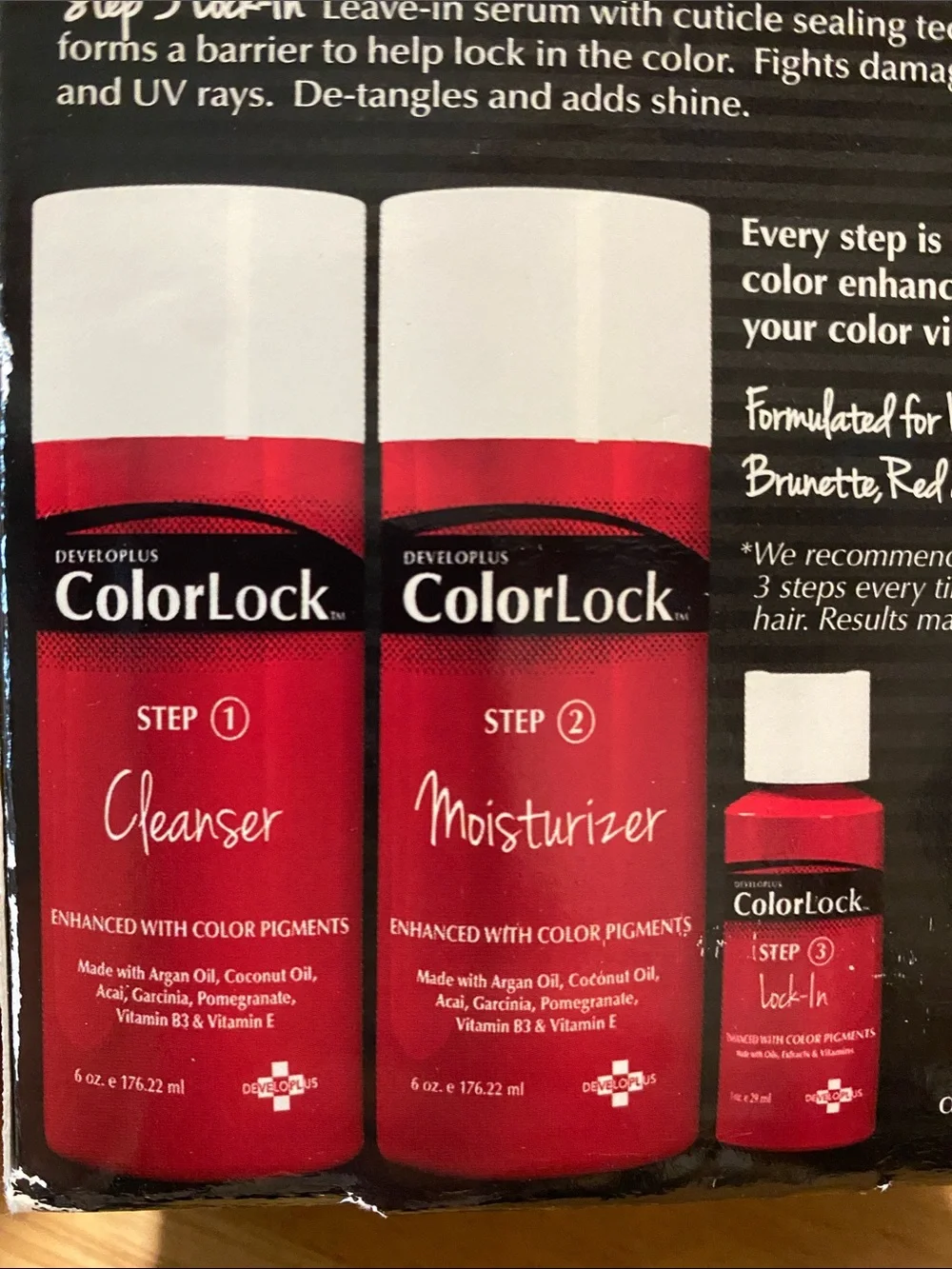 ColorLock Hair Color Maintenance Kit for Brown, Red, & Black NIB